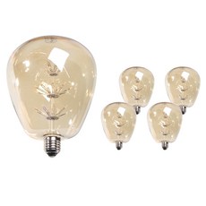 LISHIN Vitson Wonha Edison LED雪花燈泡 1.8W ST140-G, 5個, 單品, 黃光色