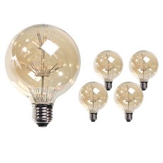 LISHIN Vitson Wonha愛迪生LED雪花燈泡 1.8W G95-G, 黃光色, 5個