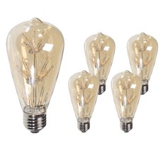 LISHIN Vitson Wonha愛迪生LED雪花燈泡 1.8W ST64-G, 黃光色, 5個