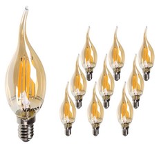 LISHIN Vitson 愛迪生燭台火焰燈泡 C35L LED4W E14 4W, 燈泡色, 10個
