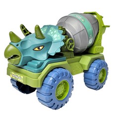 恐龍工程車玩具 03 三角龍攪拌車, 混合顏色