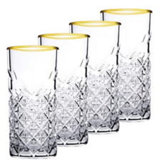 Pasabahce 帕莎帕琦 Timeless 金邊高球杯 450ml, 4個