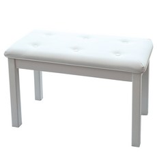 MUDIS 雙人高級軟墊鋼琴椅, 白色, 1個