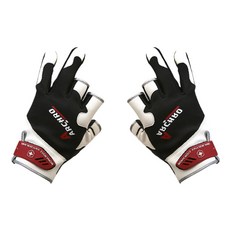 MONCROSS SWITZERLAND 3指切 釣魚手套 雙手穿戴 套組 GQN-301QBW, 黑色 + 白色, 1套