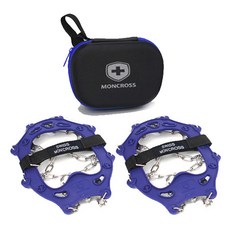 MONCROSS SWITZERLAND 1500 15爪 不鏽鋼鏈條冰爪 + 硬殼收納盒套組, 藍色