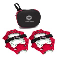 MONCROSS SWITZERLAND 1500 15爪 不鏽鋼鏈條冰爪 + 硬殼收納盒套組, 紅色