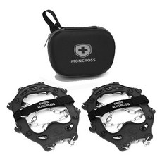 MONCROSS SWITZERLAND 1500 15p 不鏽鋼鏈式冰爪 + 硬殼收納盒套組, 黑色