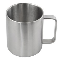 kitchen U 不鏽鋼雙層把手杯 340ml, 銀色, 1個