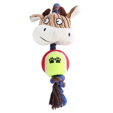 랜보어 강아지 애니멀 테니스공 로프 장난감, 타입C, 1개