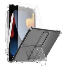 araree Apple Pencil 相容 iPad 保護殼 + 類紙膜螢幕保護貼組合, 透明