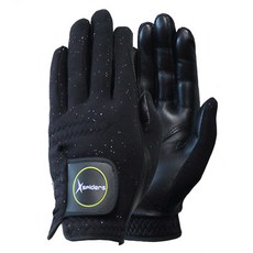xspiders 男女共用 Shine Winter 冬季用 高爾夫手套 雙手 1雙, 1套, 黑色