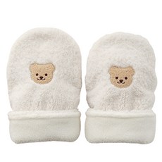 Chez bebe Snow 嬰兒推車保暖手套 雙手套組 Chez Gomi, 象牙白, 1套