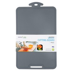 mommy's table 矽膠夾式副食品水果蔬菜露營便攜砧板, 1個, 深灰色