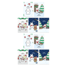 Dona與朋友們 聖誕文具明信片 5款 x 2張套組, 06 在外聖誕快樂 Dona, 07 在外聖誕快樂 Tomi, 08 快樂聖誕 Tomi與Mamongi, 09 快樂聖誕 Hodu與Sunmyeoni, 10 聖誕快樂 Dona與雪人, 1套