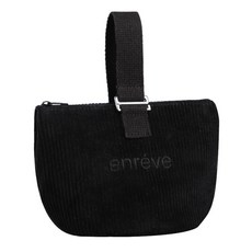 enreve 燈芯絨迷你收納包, 黑色