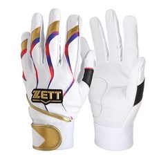 ZETT 打擊手套 雙手用 BGK-507, 白色, 1個