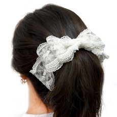 arang.rorang Lorance 蕾絲大蝴蝶結防滑自動髮夾