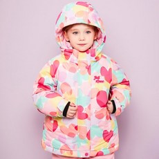 JELISPOON 童款粉彩愛心印花連帽滑雪外套