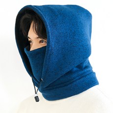 ExWarm 冬季防寒連帽頸圍運動巴拉克拉瓦帽, 深藍色