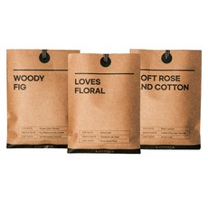 RAFFINEUR Craft 香氛袋 室內芳香劑 74g 3入, 混合色, 摯愛花香