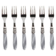 DOMUS&DESIGN 羅馬蛋糕叉, 6個, 珍珠灰