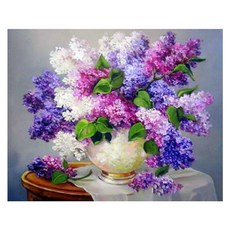 Allode 水彩畫花卉牆壁裝飾 DIY 鑽石畫套組 圓形 30 x 40 cm, 1套, NO. 12
