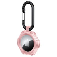 브이로즈 에어태그 TPU 탄소 섬유패턴 보호 케이스, 핑크, 1개