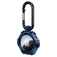 브이로즈 에어태그 TPU 탄소 섬유패턴 보호 케이스, 블루, 1개