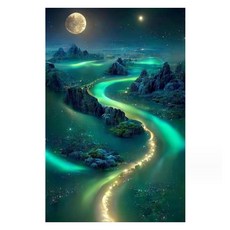 Allode 海洋與波浪 閃耀天空 壁飾 DIY 鑽石畫套組 30 x 40 cm, 1套, NO. 11
