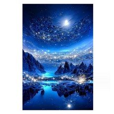 Allode 海洋與波浪 閃亮天空 壁飾 DIY鑽石畫套組 30 x 40 cm, 1套, NO. 01