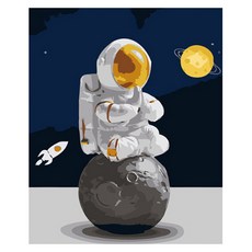 알로데 우주 비행사 꿈 그림 벽 장식 DIY 보석 십자수 세트 30 x 40 cm, NO. 06, 1세트