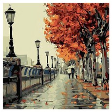 Alode 秋葉梨古式牆壁裝飾 DIY 珠寶十字繡套裝 30 x 30 cm, 不。 01, 1組