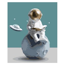 알로데 우주 비행사 꿈 그림 벽 장식 DIY 보석 십자수 세트 30 x 40 cm, NO. 04, 1세트