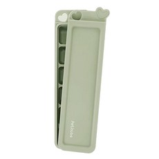 Petinube 韓國製造 矽膠完全密封方塊愛心多功能6格, 1個, 青瓷綠