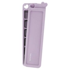 Petinube 韓國製造 矽膠愛心完全密封分裝盒 6格, 2個, 月亮紫