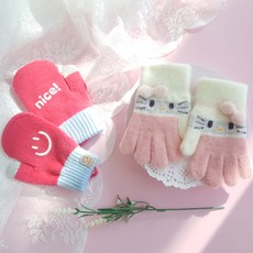 Woojoo-i 兒童可愛貓咪手套2件組