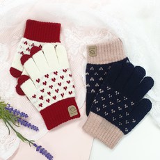 woojooi 兒童寶石愛心觸控手套2件組