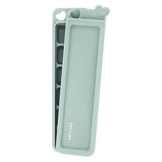 Petinube 韓國製造 矽膠愛心完全密封分裝盒 6格, 2個, 海洋藍