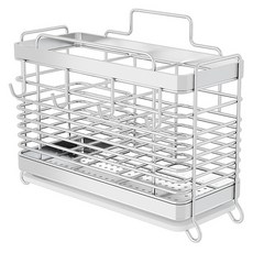 abm 不鏽鋼3層瀝水餐具廚具掛架+托盤組, 單一顏色, 1套