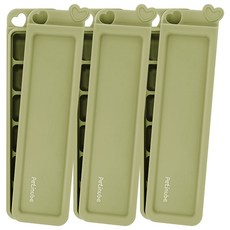 Petinube 韓國製造 矽膠愛心6格多功能副食品分裝盒, 3個, 青瓷綠