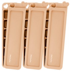 Petinube 韓國製造 矽膠愛心6格多功能副食品分裝盒, 3個, 沙米色