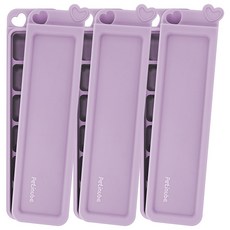 Petinube 韓國製造 矽膠愛心6格多功能副食品分裝盒, 3個, 月亮紫