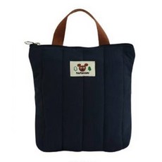 MOUMOUCHOU 方形鋪棉絎縫迷你尿布收納包, 海軍藍