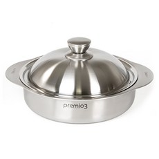 Kitchen-Art IH爐適用Premio3系列3層不鏽鋼一體成型附蓋湯鍋, 1組, 銀色, 24cm