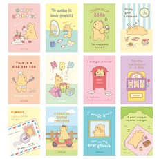 Monolike Story Town Momo 明信片12款套組, 混合色, 1套