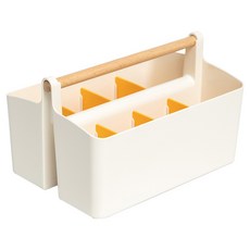 東亞PMS 多用途多格手提式收納整理盒, 黃色, 1個