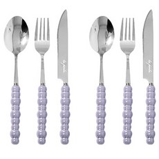 버블 디너 2인 커트러리 3종 세트 S180, 퍼플, 스푼(2P) + 포크(2P) + 나이프(2P), 1세트