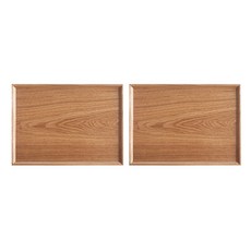 니코트 우드 네츄럴 직사각 트레이, 2개