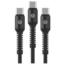 원올스 USB A타입-C타입 스트링 고속충전 케이블, 3m, 블랙, 3개