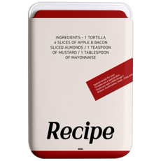 코쿼드 9C9C 컬러레터 맥세이프 하드 휴대폰 카드 지갑, 레시피레드, 1개